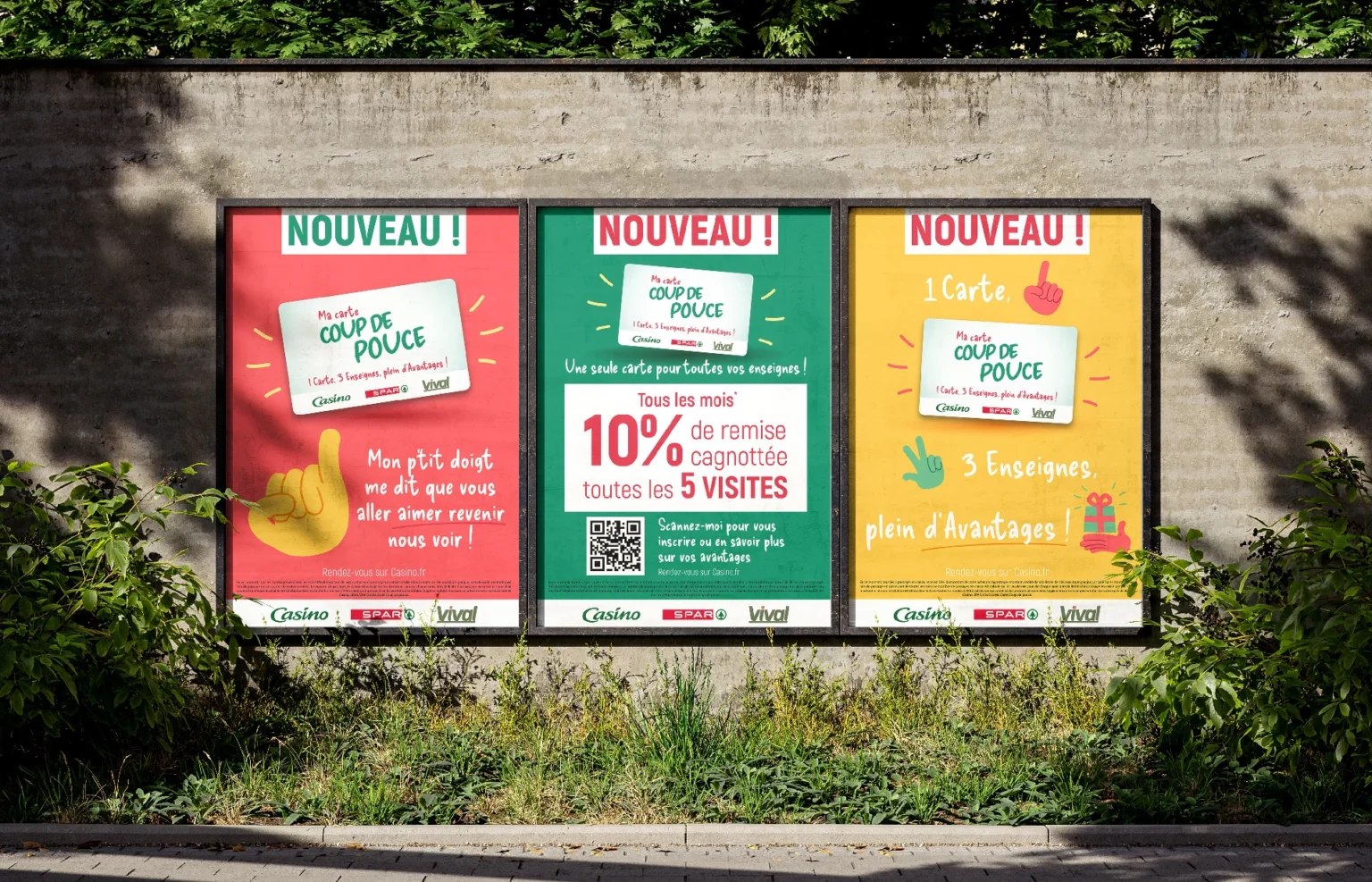 Design d'affiches pour promouvoir la carte de fidélité Casino