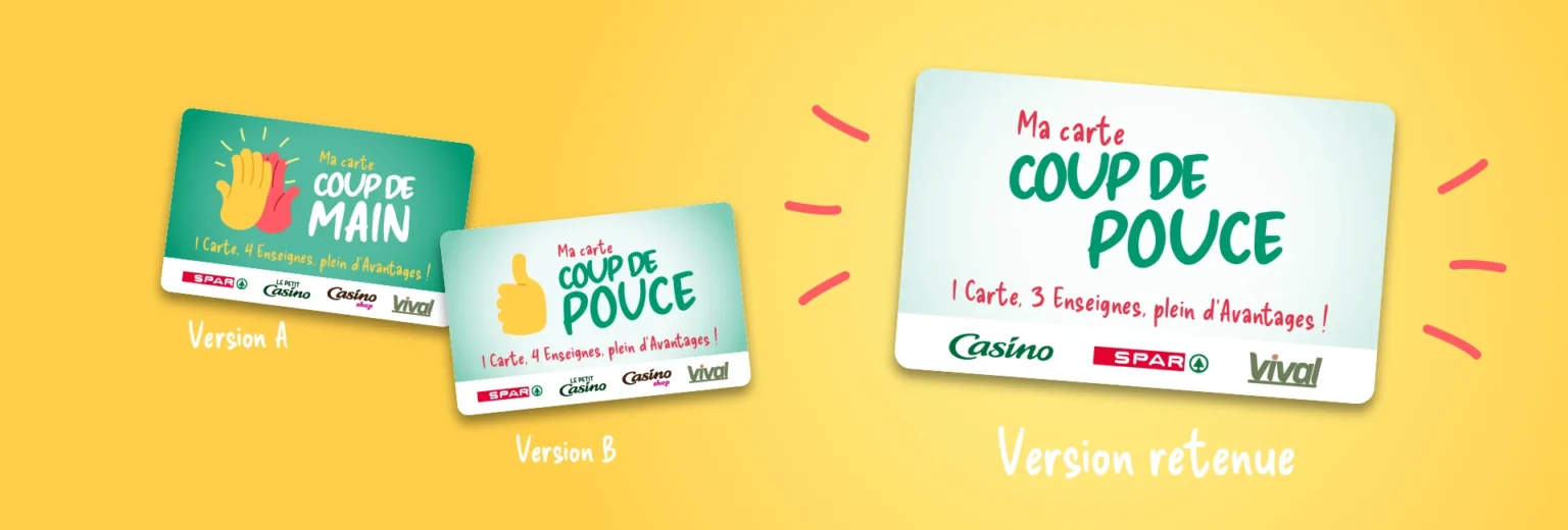 Différentes versions de design de la carte de fidélité Casino