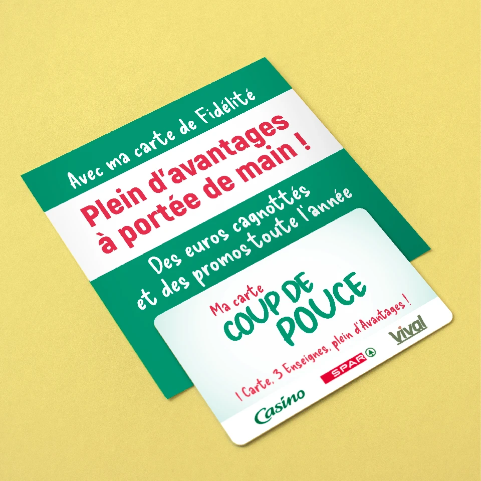 Design du starter pack de la carte de fidélité des enseignes de proximité du Groupe Casino