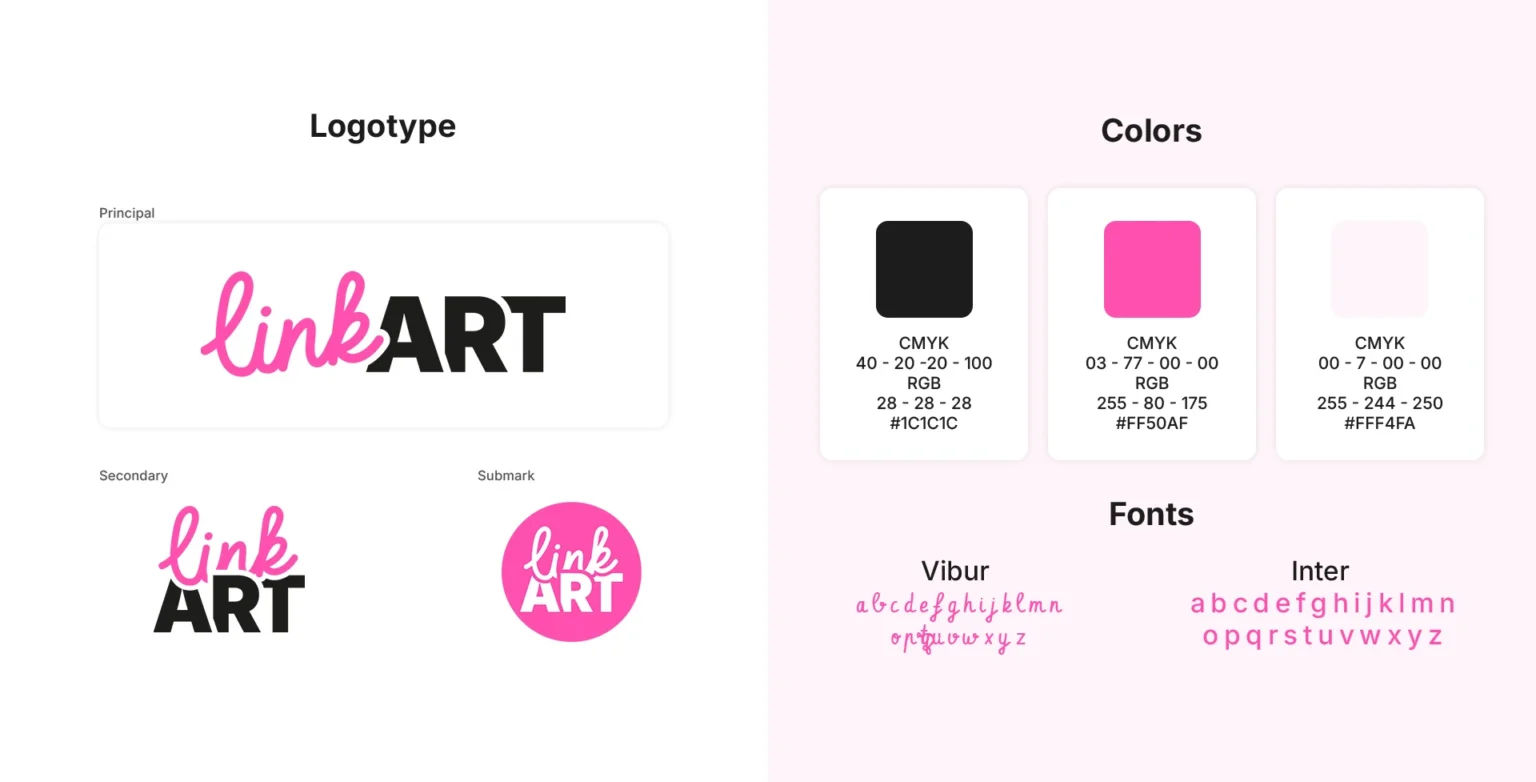 Direction artistique de LinkArt dont le design du logo