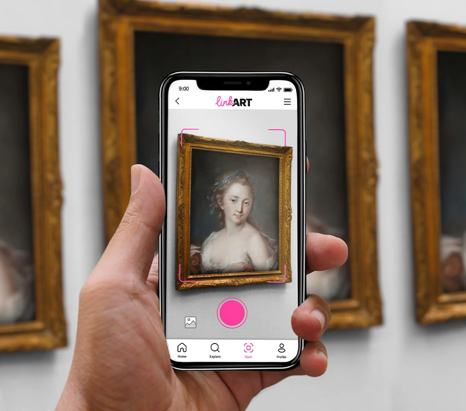 Exemple du scan de l'application LinkArt pour trouver des informations d'une oeuvre d'art