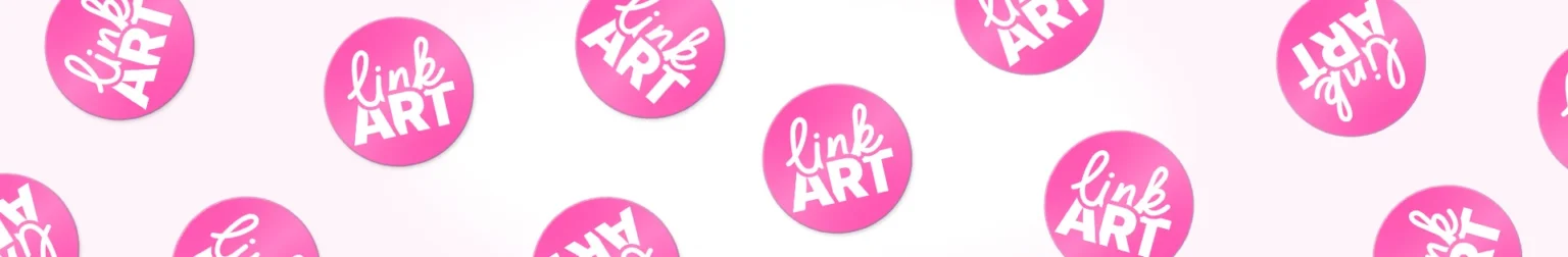 Mur de stickers avec le design du logo LinkArt