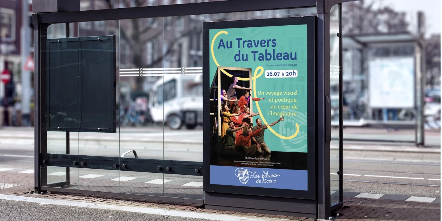 Design de l'affiche d'un spectacle des Fileurs de Scène