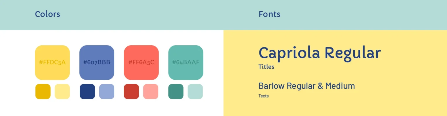 Couleurs et typographies de l'identité visuelle des Fileurs de Scène