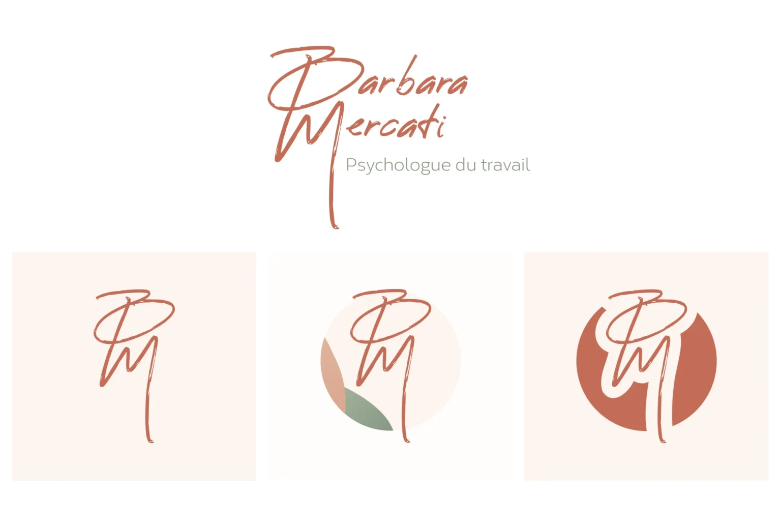 Design du logo et ses variations pour Barbara Mercati