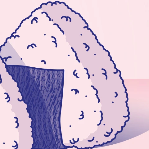 Vue d'un détail du design de l'onigiri