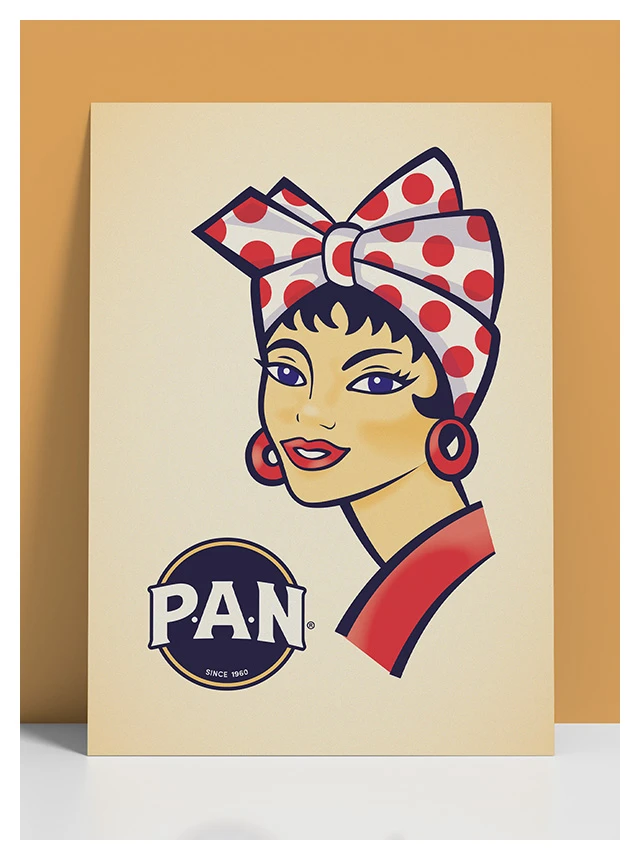 Design de l'affiche de la farine Pan