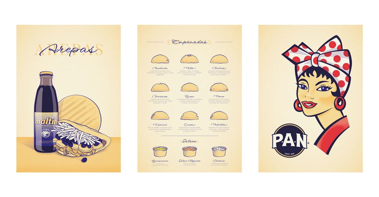 Design des affiches sur la culture culinaire vénézuélienne