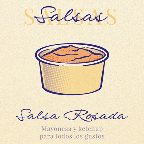 Vue d'un détail du design de l'affiche d'empanadas